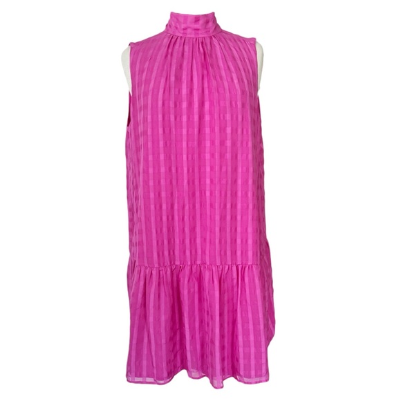 Marie Oliver Dresses & Skirts - Marie Oliver 100% Silk Ali Flounce Tie Neck Dress in Pink Size Medium
